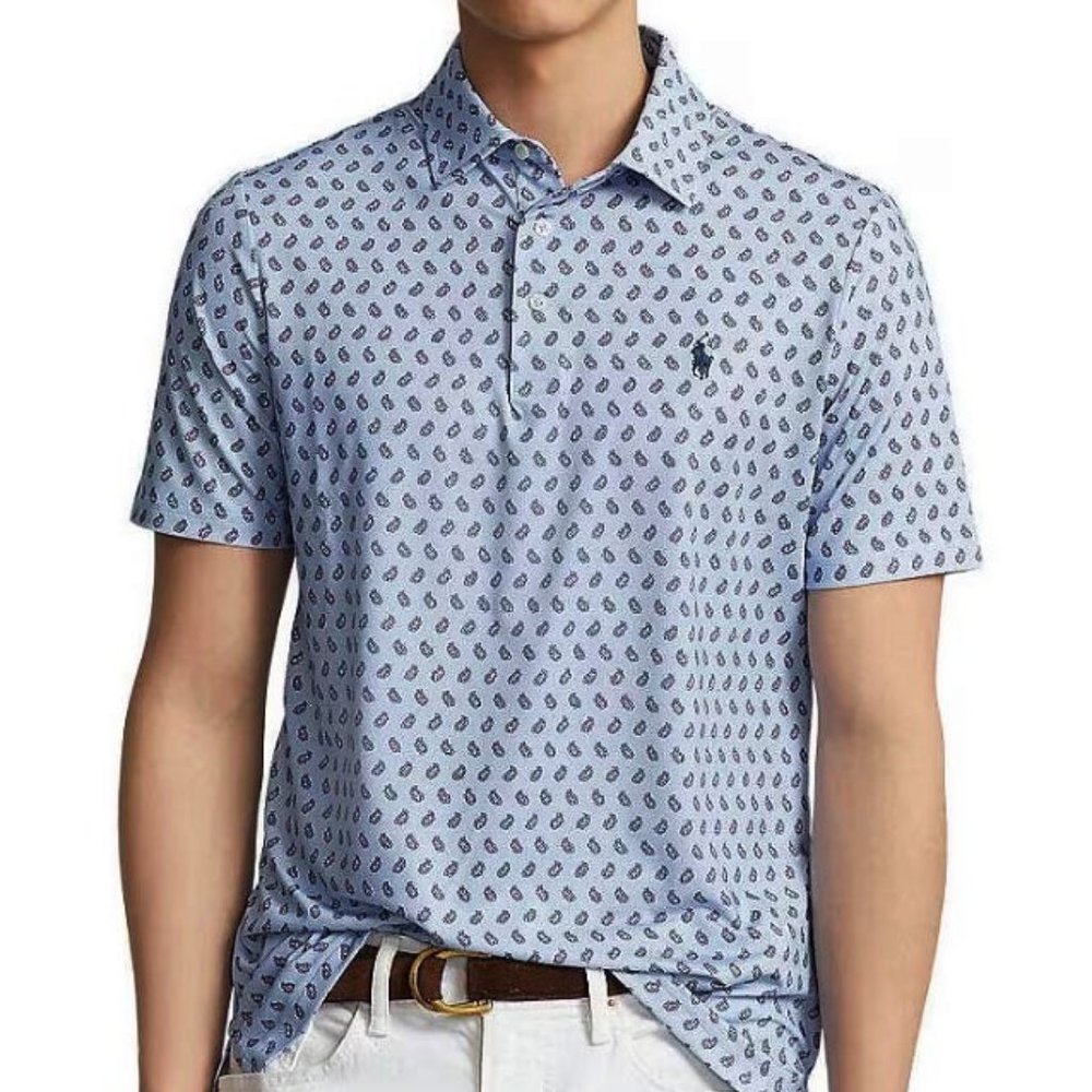 NWT Polo Ralph Lauren Men's Performance Paisley Polo Shirt XL